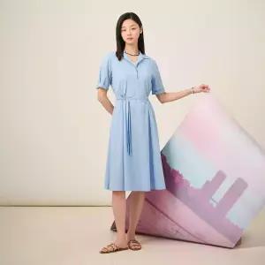 빈폴 레이디스 나일론 혼방 반소매 원피스 스카이블루 (BF5471C05Q) BF5471C05QBF 백화점정품