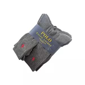 Ralph Lauren POLO 남성용 6팩 퍼포먼스 스포츠 크루 양말 차콜 랄프로렌
