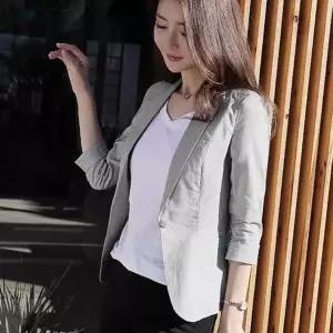 린넨자켓 면 자켓 여성 여름 여름아우터 아우터 여성봄자켓