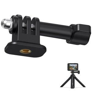 VRIG 삼각대 마운트 어댑터 1/4인치 GO PRO HERO 13 /12 /11 /10 /9 /8 /7 /6 DJI 오스모 액션 5PRO /4 /3 AKASO INSTA360 X5 /X4 /ACE 및 기타 카메라용 표준 1/4-20 셀카봉 모노포드 v9M