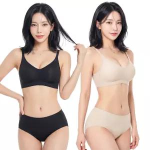 비너스 여성 무봉제 브라 팬티 세트 여름 쿨 냉감 퓨징 심리스 노와이어 풀컵 브래지어 여자 속옷 BRA034S
