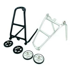 Brompton 후면 랙용 접이식 자전거 수하물 캐리어 Q 타입 알루미늄 합금 초경량 랙 이지휠 실버 블랙