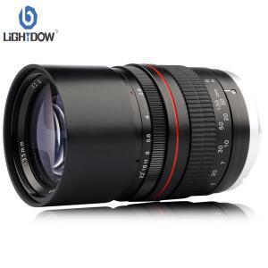 Lightdow 풀 프레임 망원 렌즈 캐논 Rebel EOS 80D 77D 6D 니콘 DSLR 카메라용 f/2.8 FE UMC 135mm