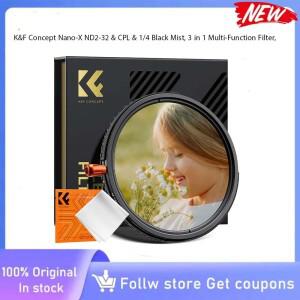 K&F Conpt Nano-X ND2-32 & CPL 1/4 블랙 미스트 3 in 1 다기능 필터 28중 멀티코팅 (52-82MM)