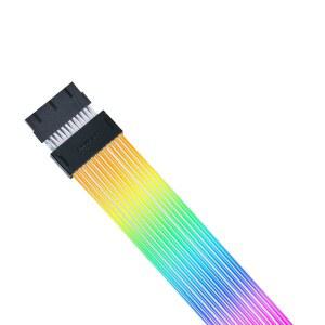 리안 리 스트리머 무선 24핀 RGB 메인보드 전원 연장 케이블(무선 컨트롤러 포함), 2.4GHz 무선 조명 제어, 315mm(12.4인치) 12개의 라이트 가이드, 컨트롤러(포함) (PW24-1W-T)