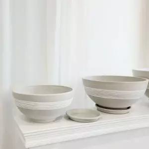 [콩심팥심]낮은원형 분재 화분 40.5x20cm 14리터 우레탄재질 인테리어 실내화분