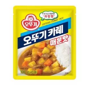 루리노트 오뚜기 카레 가루 매운맛 100gX2개 자취생밥 대용량카레