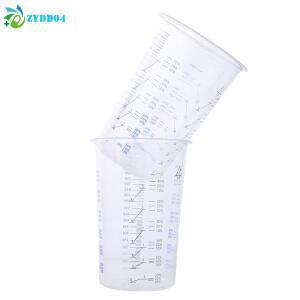 10개 600ML/1000ML 페인트 혼합용 캘리브레이션 컵 일회용 플라스틱 액체의