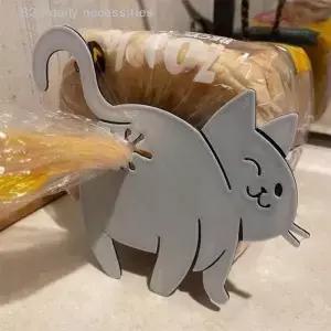 편리한 2개입 3D 주방용품 음식 보관 백 클립 고양이 엉덩이 모양 빵 봉투 간식 밀봉 를 위한