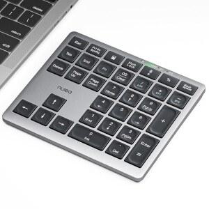 NULEA 무선 숫자 패드 블루투스 5.0 및 2.4G 휴대용 키보드 USB-C 충전식 데이터 입력용 34키 노트북 MAC IMAC 태블릿 PC 데스크톱에 호환 가능