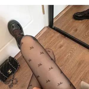 리본 포인트 시스루 스타킹 블랙 발레코어 무대 공연용 레이어드-...