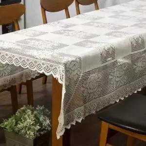 고급스러운식탁보 대형 레이스 테이블보 로즈가든 테이블천 150x250cm