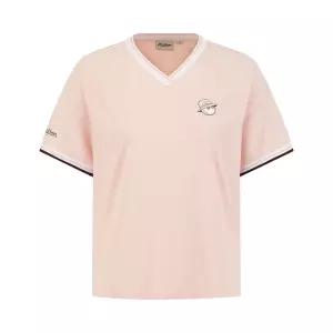 말본 여성 시어서커 저지 세미오버 브이넥 티셔츠 PINK (WOMAN) M6222PRS53 PNK