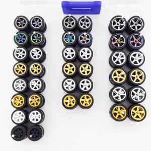 유모차 바퀴 교체 20 세트 1/64 휠 고무 타이어 직경 98mm 11mm 14mm 17mm 매치박스/도메카/HW 164 다이캐