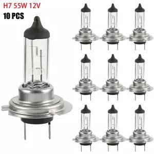유모차 바퀴 교체 10PCS 할로겐 헤드 라이트 전구 슈퍼 흰색 빛 H7 55W 12V 램프 자동차