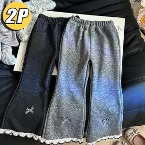 1+1 여아 기모 레깅스 아동 허리밴딩 가을겨울 슬림핏 팬츠 데일리 하의