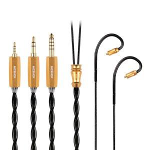 NICEHCK 블랙소울 IEM 케이블 실버 도금 5 요소 합금 이어폰 업그레이드 코드 이어 모니터 케이블의 희토류 뮤지션 오디오 애호가용 교체 코드(3.5MM MMCX)