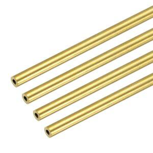 메카닉시 황동 튜브 3MM OD X 0.5MM 벽 두께 305MM(12인치) 길이 H65 원형 튜브 매끄러운 금속 직선 파이프 튜브(4팩)