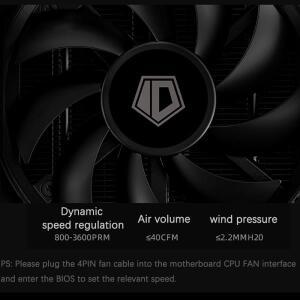 ID-COOLING IS-28i 블랙 28mm 높이 2 히트파이프 라디에이터 12V 4핀 PWM 저소음 팬 인텔 호환 LGA1851/170