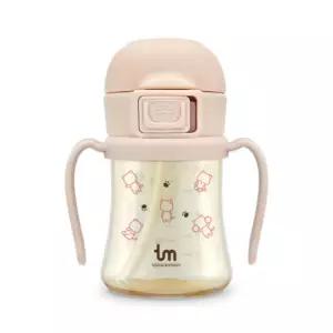 토비앤몰리 유아 이유식 빨대컵 원터치락 핑크 180ml