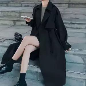 [하프클럽/]여성 심플 데일리 롱 자켓 가을 베이직 아우터 간절기 더블 빅카