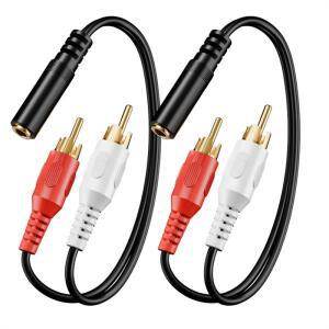 VCE 3.5mm 암커넥터 2 RCA 스플리터 수커넥터 스테레오 오디오 Y 케이블 금도금 어댑터 TV 스마트폰 MP3 태