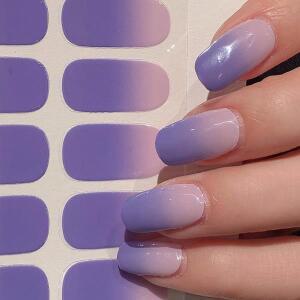 반경화 젤 네일 스티커  컬러 구운 팁   데칼 UV 램프 필요