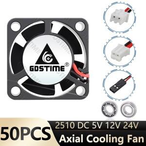 Gdstime 3D 프린터 쿨러, 듀얼 볼 라디에이터, 그래픽 카드 미니 냉각 선풍기, 25mm 축 DC 5V, 12V, 25x25x