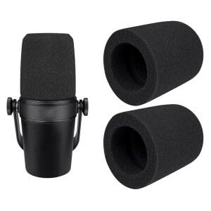 SOULWIT SHURE MV7 /MV7X용 마이크 팝 폼 2개, 커버 필터 보호 블랙 윈드스크린
