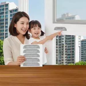 창문보수 집안위생 벌레차단 모기퇴치 물구멍방충망 5P 샷시구멍 창틀벌레 베란다창문 붙이는 배수구