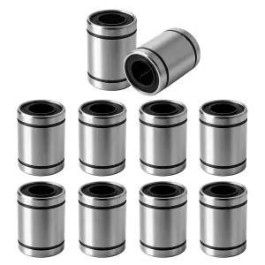 CNC 기계 3D 프린터 선형 레일 가이드용 Saipe 10Pcs LM8U 볼 베어링 8mm 보어 모션 부싱 탄소강 양면 고무
