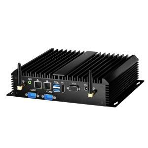 msecore 팬리스 산업용 PC, 코어 i7-5500U, 1개, 2개, 윈도우 LAN/자동 HDMI 지원, 16G 저전력, RS232 COM 5, 듀얼 켜기 전원 온 Wi-Fi NIC, 웨이크 SSD, 프로 RAM 1*VGA 512G 10