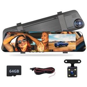 MOTORSI 4.5인치 IPS 터치 스크린 백미러 /야간 /G-센서 캠 /150 와이드 /64G 시스템 1080P 듀얼 엔젤 모니터 지원 대시 카드 시야 /주차 녹화 비디오 DVR /루프 카메라