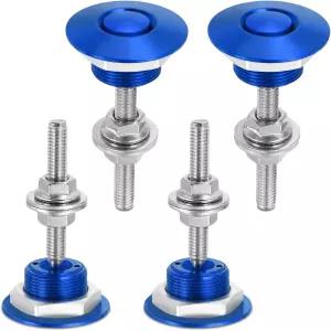 Lxsloet 4PCS 범용 알루미늄 차량 후드 핀 범퍼 클립 직경 1.25인치 퀵 릴리스 잠금 래치 번호판 푸시 버튼