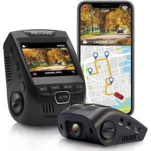 REXING V1GW-4K 울트라 HD 자동차 대시 2.4인치 녹화, WDR, 루프 256GB G-센서, LCD WI-FI, 캠, GPS 대시보드 카메라 광각 포함, 레코더, 슈퍼 로거 최대 170 모바일 스크린, 내장 커패시터, 앱,
