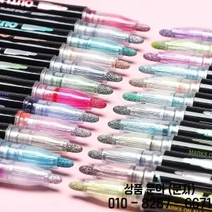 12색 더블 라인 마커 펜 세트 슈퍼 스퀴글 하이라이터 매직 글리터 드로잉 창의적인 예술 공예용