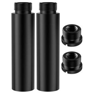 INNOGEAR 마이크 스탠드 연장 튜브, 1.6CM(5 포함, 붐 책상 /8인치)에서 어댑터 /8인치) BLUE 파이프 YETI 1.9CM(3 SHURE 쿼드캐스트용 금속 SM7B 스레드 암 익스텐더 MV7 2개 2개,