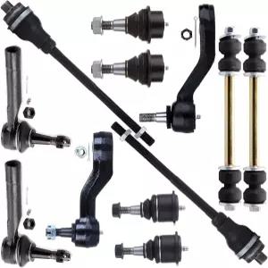 SCITOO 12pc 서스펜션 키트 2 Sway Bar 1 Idler Arm 피트맨 암 4 타이 로드 엔드 볼 조인트 GMC 00-06