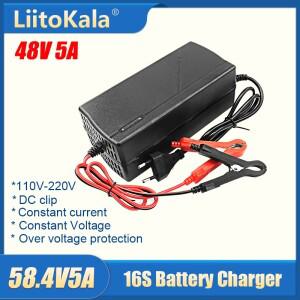 LiitoKala 실외 배터리 충전기 LiFePO4 58.4V 5A 58.8V 4amp 16S 48V