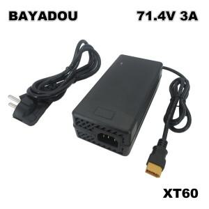 71.4V 3A 리튬 배터리 충전기 61.2V 62.9V 17S 리튬 이온 고속 충전기 팬  XT60 커넥터 220V 입력