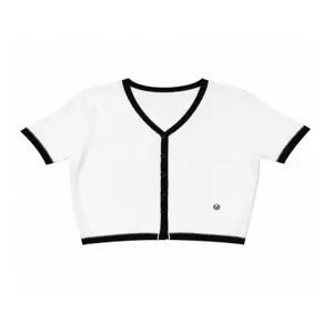 [르샵][르샵(LeShop)] 브이넥 배색 반팔 가디건 (택가격 89000원)