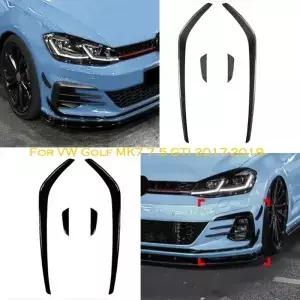 폭스바겐 골프 7.5 GTI 2017-2019 스플리터 트림 자동차 바디 키트 액세서리용 앞 범퍼 사이드 에어 나이프