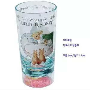 피터래빗 물컵 귀여운컵 투명유리잔 물잔 쥬스컵