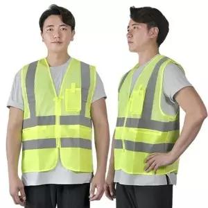 메쉬 형광 이우 야광 경량 작업용 안전조끼 컬러상하
