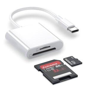 MAXRENARD 용 SD 카드 리더기, 리더기 C & SDXC 카메라 에 어댑터, USB 타입 디지털 슬롯용 메모리 -2 및 어댑터 SDHC 마이크로 MMC