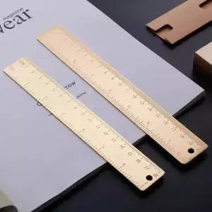 골드 로즈 스트레이트 눈금자 15cm 금속 황동 규모 측정 도구 DIY 그림 그리기 키트 노트북 북마크 구리
