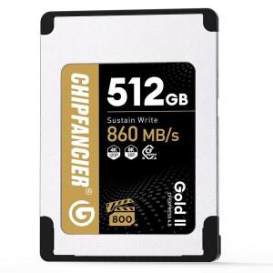 CHIPFANCIER GOLD II 512GB CFEXPRESS 4.0 비디오 /12K 1780MB FX 8K RAW 카드 읽기 /S 타입 860MB 쓰기 사진 및 지속 작가 VPG800 소니 인증 A 알파 작가용