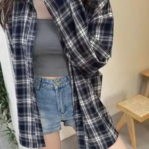 루즈핏 오버핏 체크 셔츠 데일리 여성 오버핏 셔츠 가을 남방