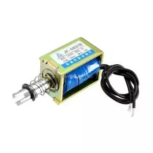 JF-0837B 선형 모션 솔레노이드 전자석 푸시 풀 타입 오프닝 프레임 DC6V 12V 24V 1A 15N 10mm 스트로크