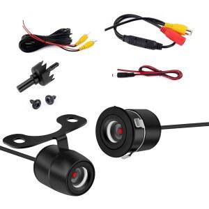 XIZAKEE 1대 PC 자동차 후진 백업 투시 브래킷 와이어 트럭, 방수 카메라, 장착된 적합합니다 하네스가 대부분의 HD 170 IP68 광각 후방 SUV(블랙)에 야간 자동차, 전면 키트, 카메라 시야